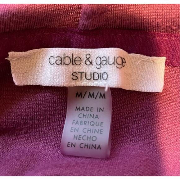 Cable & Gauge Studio Velvet Hoodie Jacket Full Zip Sz M Pockets Y2K Raspberry - Picture 2 of 10